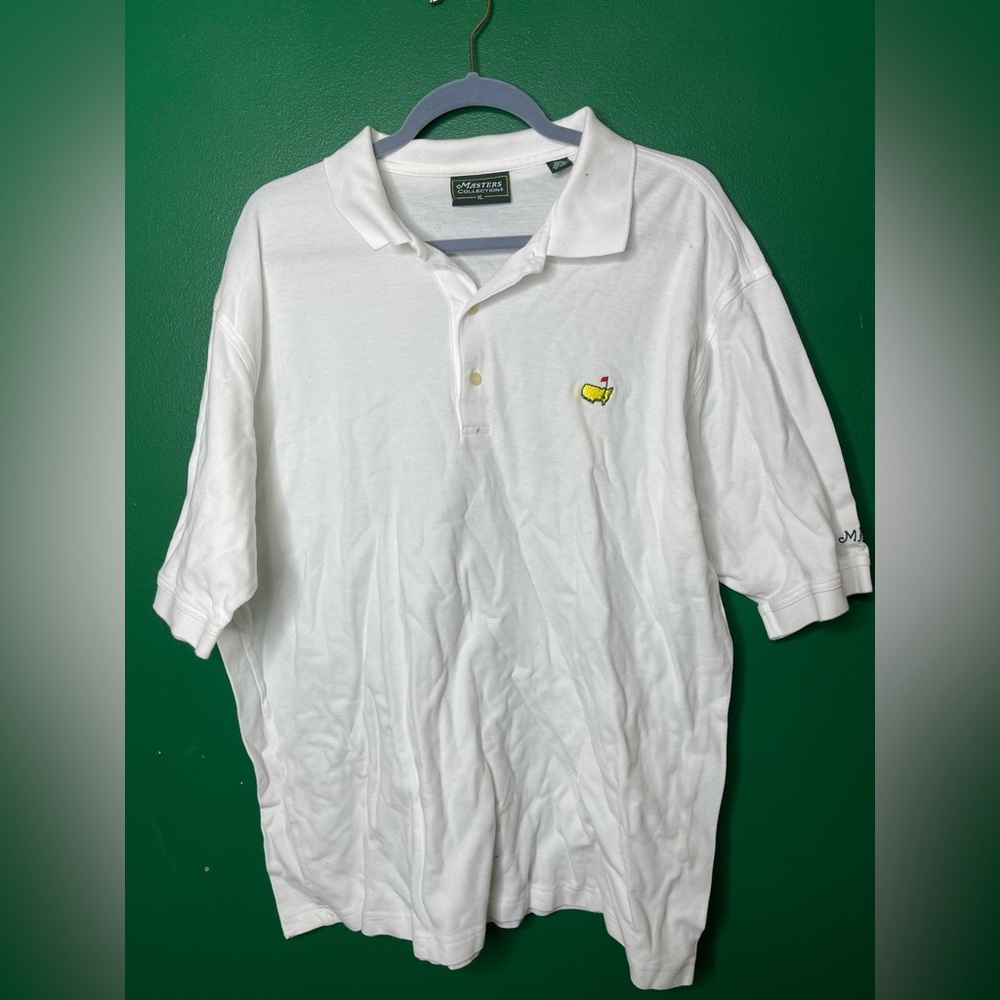 NWOT Masters men’s Golf Cotton polo White Shirt Augusta National pro shop XL - Picture 1 of 5